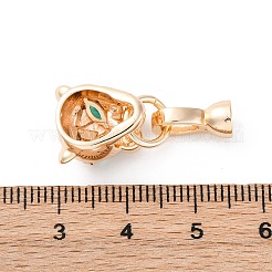 真鍮製グリーンガラスペグベイル  カドミウムフリー＆ニッケルフリー＆鉛フリー  虎  18KGP本金メッキ  27mm&nbsp;KK-D360-26G