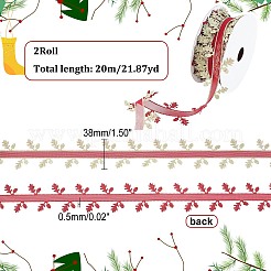 チロリアンテープ  リーフトリミング付きダブルエッジ  インディアンレッド  1-1/2インチ（38mm）  約10.94ヤード（10m）/ロール&nbsp;OCOR-WH0074-58A