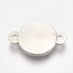 Ccbプラスチックカボションコネクタのセッティング  フラットラウンド  プラチナ  トレイ：12mm  22.5x15x3mm  穴：1.8mm&nbsp;CCB-S161-30P