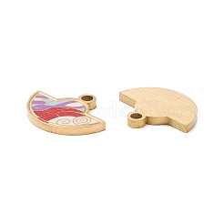 イオンプレーティング（IP）304ステンレススチールエナメルペンダント  手動研磨  ファン  18KGP本金メッキ  12x15x1mm  穴：1.6mm&nbsp;STAS-P295-01G