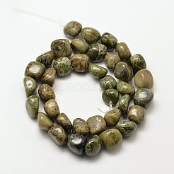 天然碧玉ナゲット連売りをビーズ  タンブルストーン  9~13x9~13x9~13mm  穴：1mm  約35~40個/連  15.7インチ&nbsp;G-P092-23