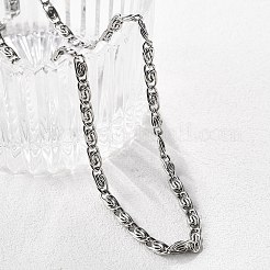変色しにくい304ステンレススチール製ルマキナチェーンネックレス  ステンレス鋼色  19.68インチ（50cm）  3.5~4mm&nbsp;NJEW-P226-08P-01