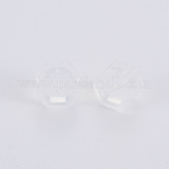 シリコン製ピアスキャッチ  ピアスバックキャッチ  六角  透明  6x6x4.5mm  穴：0.7mm&nbsp;SIL-N004-06
