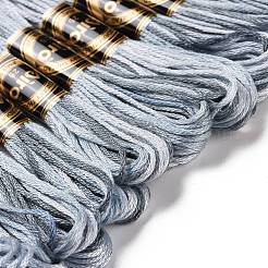 10かせ 6層ポリエステル刺繍フロス  クロスステッチの糸  セグメント染め  グレー  0.5mm  約8.75ヤード（8m）/かせ&nbsp;OCOR-K006-A62