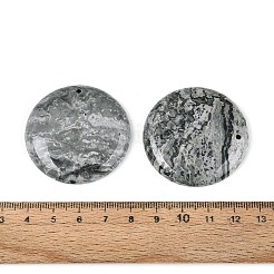 ナチュラルマップストーンペンダント  フラットラウンドのチャーム  41.5~42x7mm  穴：1.8~2mm&nbsp;G-N361-04D