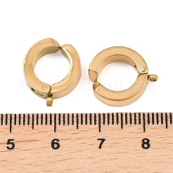 304ステンレススチールフープピアス金具  カン付き  ゴールドカラー  15.5x13x4mm  穴：1.4mm&nbsp;STAS-B121-03G