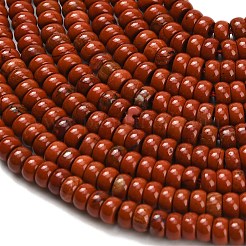 天然石レッドジャスパービーズ連売り  ロンデル  グレードAB +  4x2mm  穴：0.9mm  約160~162個/連  14.96~15.16インチ（38~38.5cm）&nbsp;G-Z110-B35-2x4mm