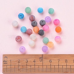 天然風化瑪瑙ビーズ  染め  艶消し  ラウンド  ミックスカラー  8mm  穴：1mm  8色  20個/カラー  160個/箱&nbsp;G-JP0001-27A
