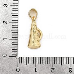 真鍮チャーム  スポーツチャーム  ゴールドカラー  トランペット  19x8x7.5mm  穴：5.5x4.5mm&nbsp;KK-H296-01I-G