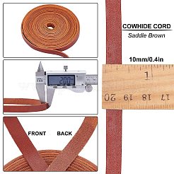 牛革コード  ネックレス＆ブレスレット作りアクセサリー用  サドルブラウン  10x2mm&nbsp;NCOR-WH0001-01B-02