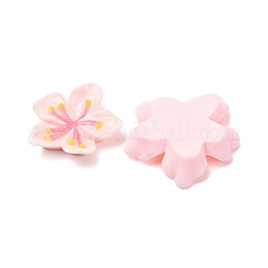 オペーク樹脂カボション  花  ピンク  21~34.5x23.5x29.5x6~7.5mm  約3個/セット&nbsp;CRES-A064-01B