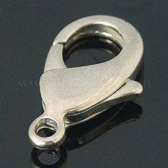 真鍮カニカン  オウムトリガークラスプ  鉛フリー＆ニッケルフリー＆カドミウムフリー  プラチナ  19x10x4mm  穴：2mm&nbsp;KK-904-N