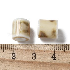 手作りの陶器ビーズ  コラム  小麦  10~10.5x9~10.5mm  穴：2.5mm&nbsp;X1-PORC-L080-I15