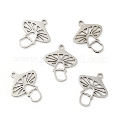 変色しない201ステンレススチールペンダント  キノコ  ステンレス鋼色  17x14.5x1mm  穴：1.4mm&nbsp;STAS-E015-10P
