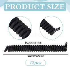 ポリエステルとラテックスシルクの交換用バイザーカールコード  ブラック  150x14.5mm&nbsp;DIY-WH0888-579A