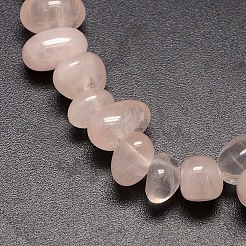 ナゲット天然ローズクォーツビーズ連売り  タンブルストーン  8~12x8~10x2~8mm  穴：1mm  約50~80個/連  15~16インチ&nbsp;X-G-P029-06