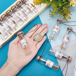 透明ガラスウィッシングボトルペンダントデコレーション  中にプラスチック製のビーズとペンダントが入っています  コルク栓  透明  120mm  12個/セット&nbsp;HJEW-WH0036-43