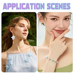 180種類のアクリルビーズキャップ6個  11.5~12.8花弁の花  ABカラーメッキ  ライトスカイブルー  30mm  [1]個/スタイル&nbsp;OACR-TA0004-44