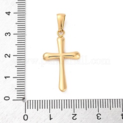 304ステンレスペンダント  クロスチャーム  イオンプレーティング（ip）  ゴールドカラー  29x16x2.5mm  穴：5.9x3.4mm&nbsp;STAS-L286-08G