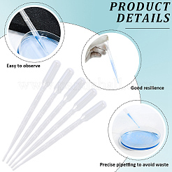 プラスチックドロッパー  詰め替え可能なアクセサリー  ホワイト  160x13mm  容量：3ml（0.10fl.oz）&nbsp;AJEW-WH20072-85C