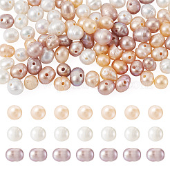 90 個 3 色の天然養殖淡水パールビーズ  ポテト  ミックスカラー  4mm  穴：0.5mm  30個/カラー&nbsp;PEAR-TA0001-51