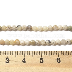 天然石イエローオパールビーズ連売り  多面カット  ラウンド  3mm  穴：0.5mm  約39個/連  14.96