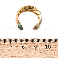 304ステンレススチール製エナメル加工ワイドカフオープンリング（女性用）  18KGP本金メッキ  ナゲット  11.5mm  内径：18mm&nbsp;SA-K003-03D-G