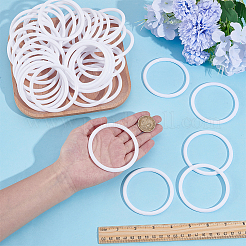 プラスチックリンクリング75個  丸いリング  羽作りのDIY織ネット/ウェブ用  ホワイト  73x5.5mm  内径：62.5mm&nbsp;FIND-BC0014-60