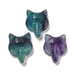 混合天然石ペンダント  キツネのチャーム  35.5~37x27~28x12~13mm  穴：1.3mm&nbsp;G-M417-07
