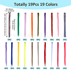 19個 19スタイル ファッション レディース ヘアアクセサリー  高温シルクヘアウィッグ  ミックスカラー  490~590x33~36x3~3.5mm  1個/スタイル&nbsp;PHAR-TA0001-15