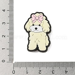 シリコンビーズ  DIYネックレスとブレスレットの作り方  漫画の動物  乳白色  犬  30x20.5x8mm  穴：3mm&nbsp;SIL-M007-09B