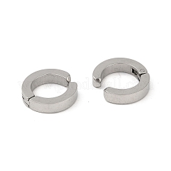 変色しないステンレススチール製の非ピアスクリップオンイヤリング  リング  ステンレス鋼色  13x3mm&nbsp;EJEW-M001-12B-P