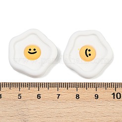 顔樹脂カボションを笑顔  卵  ホワイト  26.5x26x5.5mm&nbsp;CRES-S372-01F