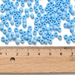 トーホー 6/0ラウンドビーズ  日本製シードビーズ  （403f）水色の不透明なレインボーマット  4mm  穴：1.5mm  約7570個/ポンド&nbsp;SEED-TR06-0403F