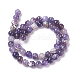 天然シェブロン アメジスト ビーズ 連売り  ラウンド  8mm  穴：1.2mm  約47~50個/連  15インチ（38~39cm）&nbsp;X1-G-I222-8mm-01