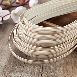 Peプラスチック模倣籐籐  立体織り素材  DIYのための  家具編み物  ストライプ柄のフラット  ホワイト  8x1.2mm  32 m /ロール&nbsp;KY-SZ0001-12R
