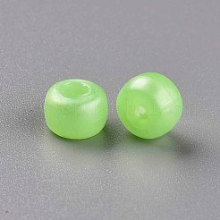 プラスチックパールビーズ  バレル  芝生の緑  9x6mm  穴：3.5mm  約1900個/500g&nbsp;KY-R019-01G