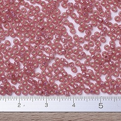 MIYUKIラウンドロカイユビーズ  日本製シードビーズ  （rr678)シルバーライニングフレームレッドオパール  11/0  2x1.3mm  穴：0.8mm  約1111個/10g&nbsp;X-SEED-G007-RR0678