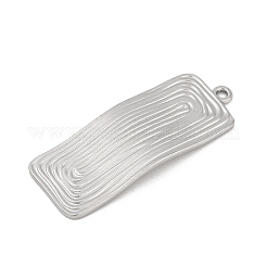 304ステンレスペンダント  長方形のチャーム  変色防止  ステンレス鋼色  49.5x18.5x2mm  穴：2mm&nbsp;STAS-D366-02C-P