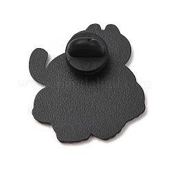 エナメルピン  バックパックや衣類用の黒色合金製ラペルピンバック  頭蓋骨を持つ猫  ベージュ  30.5x27.5mm&nbsp;JEWB-B047-03D