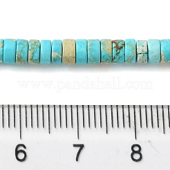 染色された天然インペリアルジャスパービーズ連売り  ディスク  ヒシビーズ  シアン  4.3x2mm  穴：1mm  約183個/連  15.16''（38.5センチメートル）&nbsp;G-J377-4mm-07
