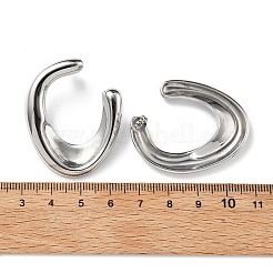 304ステンレススチールスタッドピアス  U字型  ステンレス鋼色  41x34mm&nbsp;EJEW-D319-03P