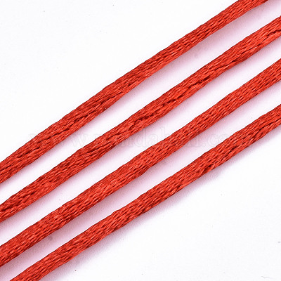 ポリエステル糸  サテンラテイルコード  レッド  2mm  約10 M /バンドル&nbsp;OCOR-S124-05-1