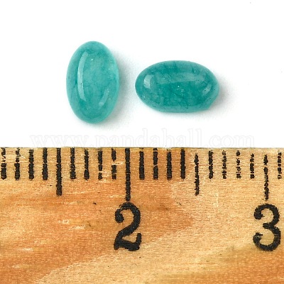 天然石ホワイトジェイドカボション  オーバル  染め  ターコイズ色  6x4x2~2.5mm&nbsp;G-A094-01A-20-1