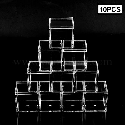 プラスチックの箱  トランスペアレント  正方形  透明  4.5x4.5x4.5cm  インナーサイズ：4.1x4.1センチメートル&nbsp;CON-OC0001-12-01A-1