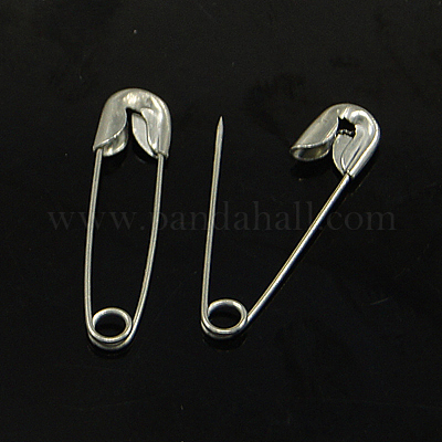 アイアン製安全ピン  プラチナ  56x11x3mm  ピン：1mm  約500個/袋&nbsp;NEED-D038-55mm-1