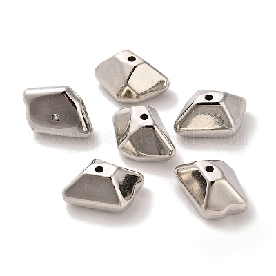 CCBプラスチックビーズ  四角形  プラチナ  10x19x14mm  穴：1.7mm&nbsp;CCB-U001-14P-1