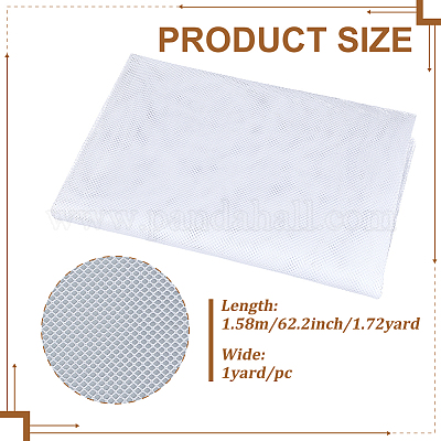 ポリエステルメッシュ生地  クラフト用品  ホワイト  59-1/8インチ（1500mm）&nbsp;DIY-WH0308-622B-1