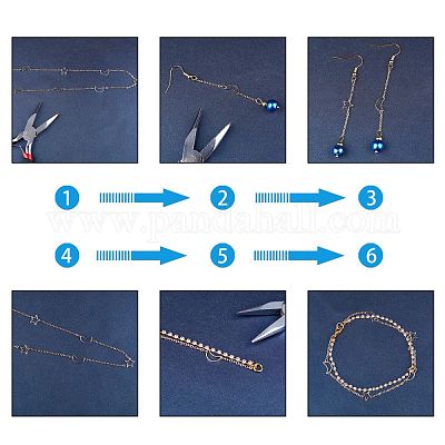 手作りの真鍮リンクチェーン  アズキチェーン  ハンダ付け  カドミウムフリー＆鉛フリー  スプールで  スター＆ムーン  ゴールドカラー  リンク：2x1.9x0.3mmと4x2.5x0.5mm  約16.4フィート（5m）/ロール&nbsp;CHC-F010-01-G-A-1