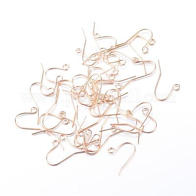 アイアン製ピアスフック  耳ワイヤー  水平ループ付き  ライトゴールド  19x16mm  穴：2mm  22ゲージ  ピン：0.6mm&nbsp;IFIN-T001-04KC-1